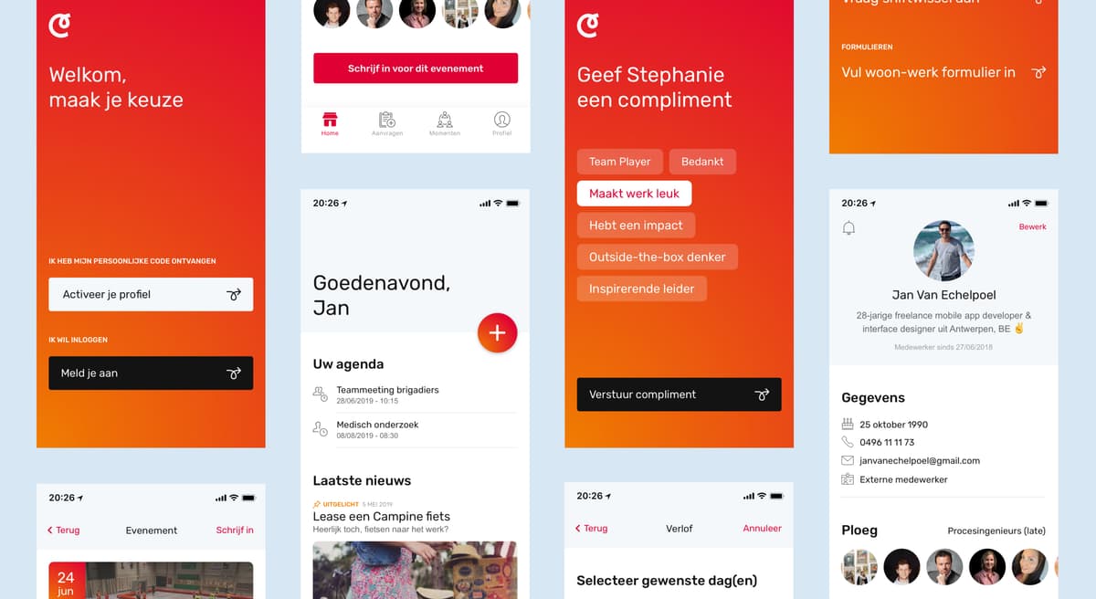 Mobile app Campine Moments made by (jve) STUDIO